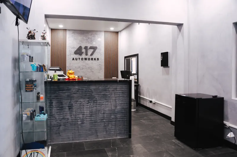 The 417 Autoworks reception area and front counter