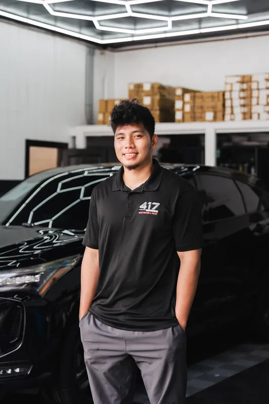 A 417 Autoworks technician on the shop floor
